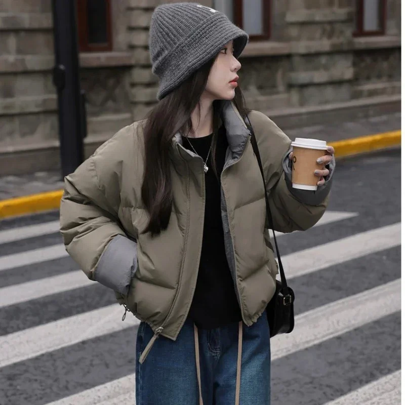 White Duck Down Down Jacket Female Short Korean Fashion Versatile Winter Outerwear Women Clothing Slim Elegant Winter Coat Women