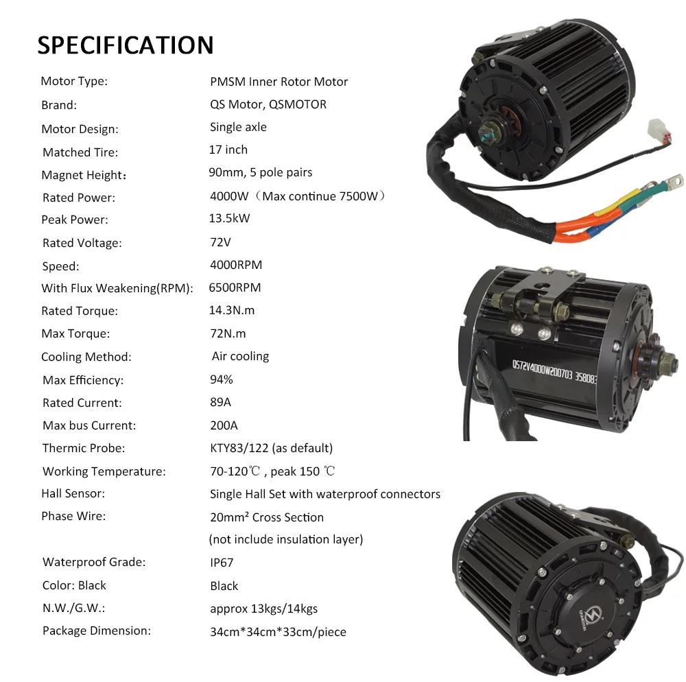 

QS138 90H Mid Drive Motor 4000W 7500W Electric Conversion Kit with ND72530 ND84530 ND96530 Controller Kit for Electric Vehicle