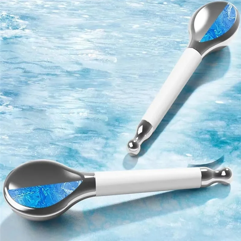 A83G-Beauty الفولاذ المقاوم للصدأ كريم عين عصا تدليك ملعقة الوجه كشط عصا ماكياج ملعقة كريم عين عصا (للعيون منتفخة)