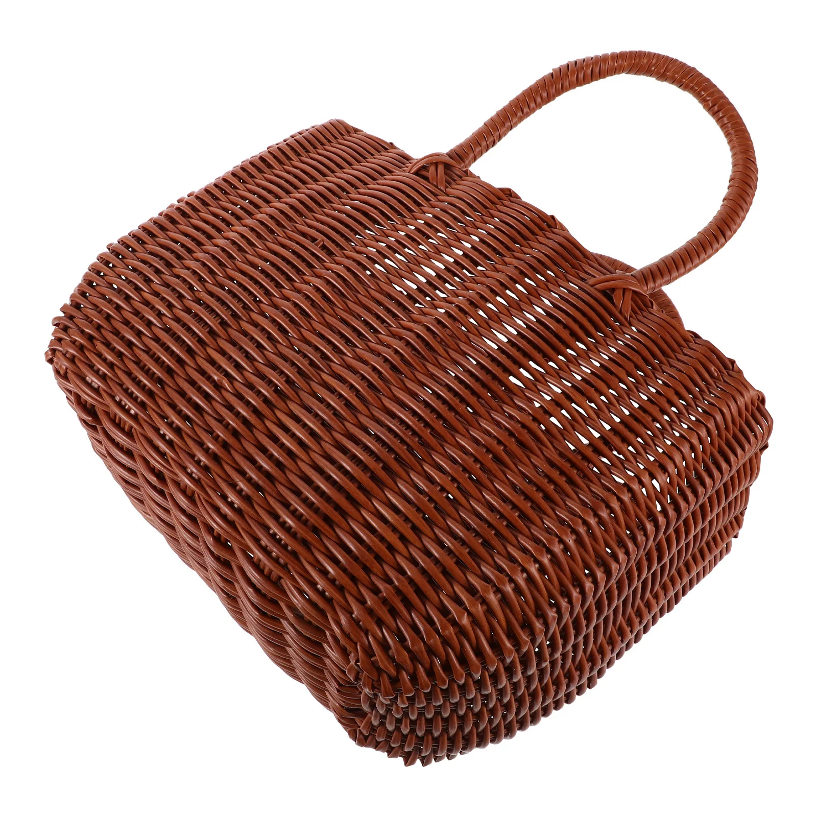 

Plastic Woven Tote Bag Summer Beach Basket For Women Picnic Shopping Handbag Outdoor Storage Weave Basket Lightweight