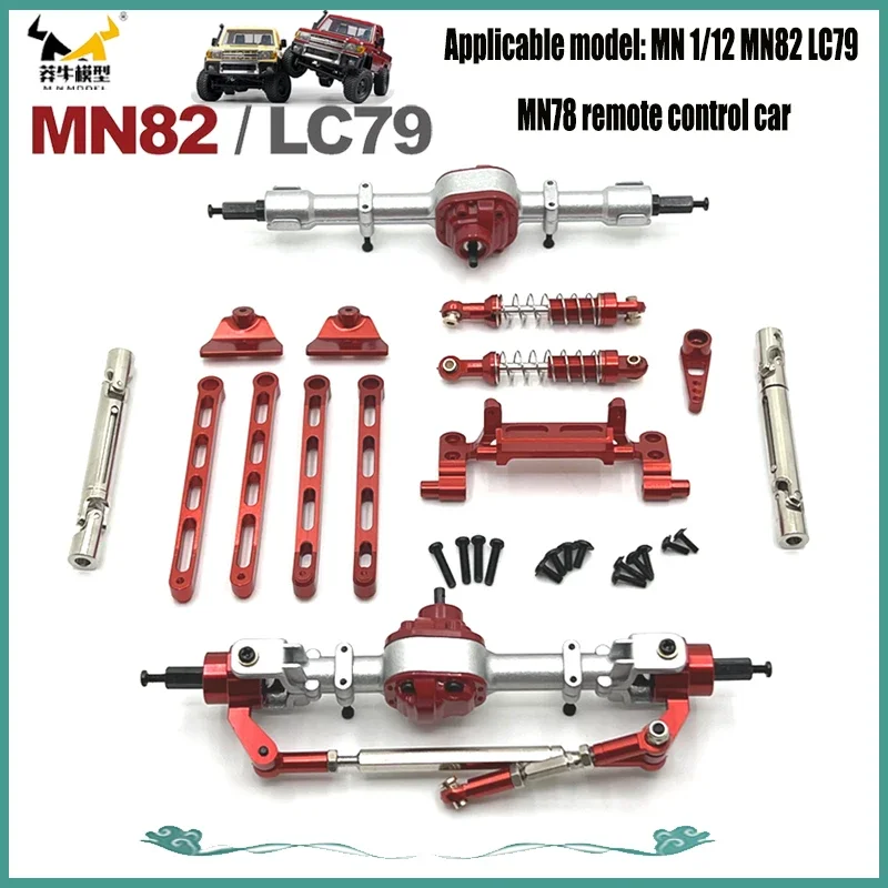 RC Auto Upgrade Onderdelen Kit Metalen Modificatie Vervanging Accessoires Compatibel voor 1/12 MN82 LC79 MN78 RC Auto Rode Onderdelen