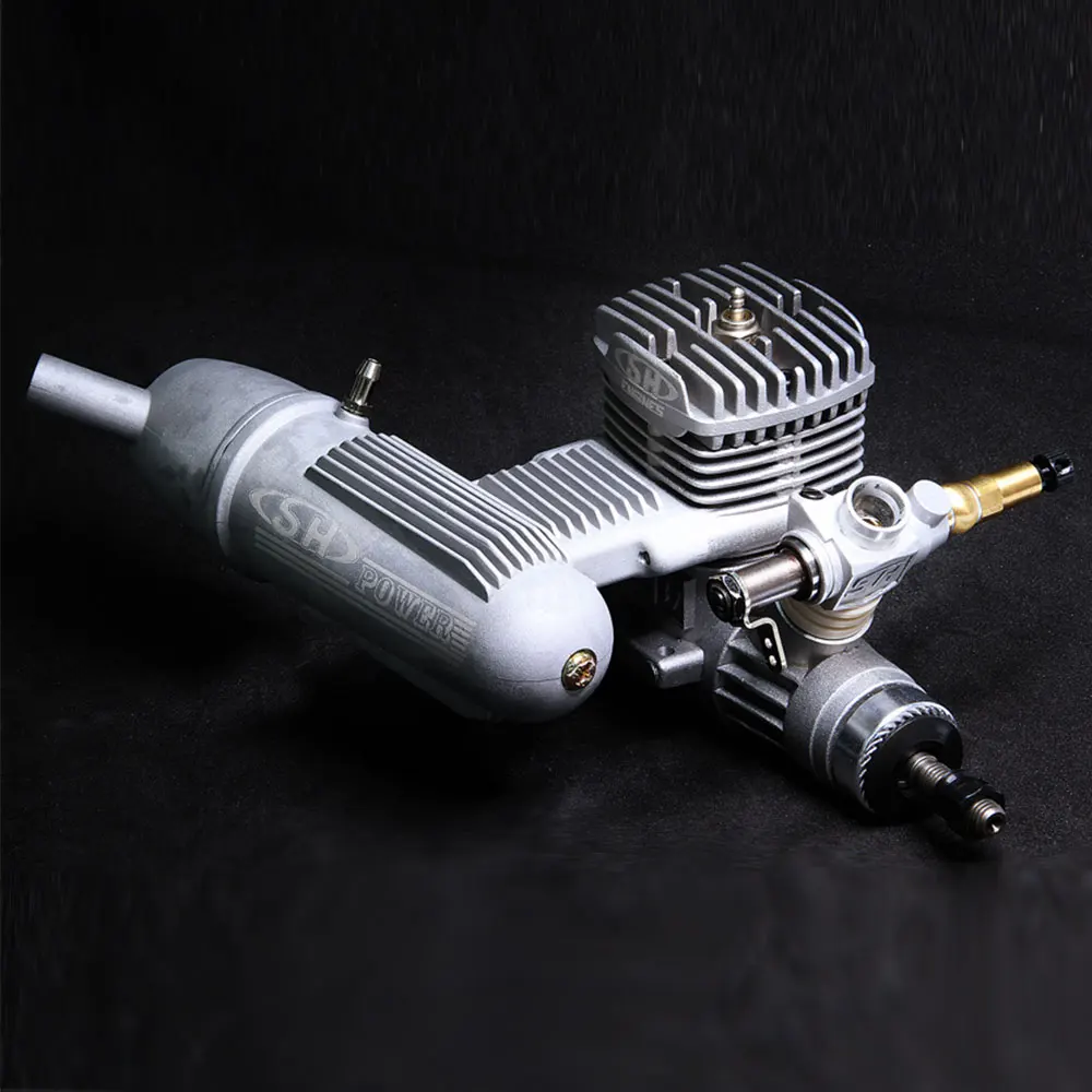 RC Aircraft 37 6.01cc Side-Exhaust Gas Version Engine GF37S01R With Glowplug Muffler For Remote-controlled Airplane Model Engine