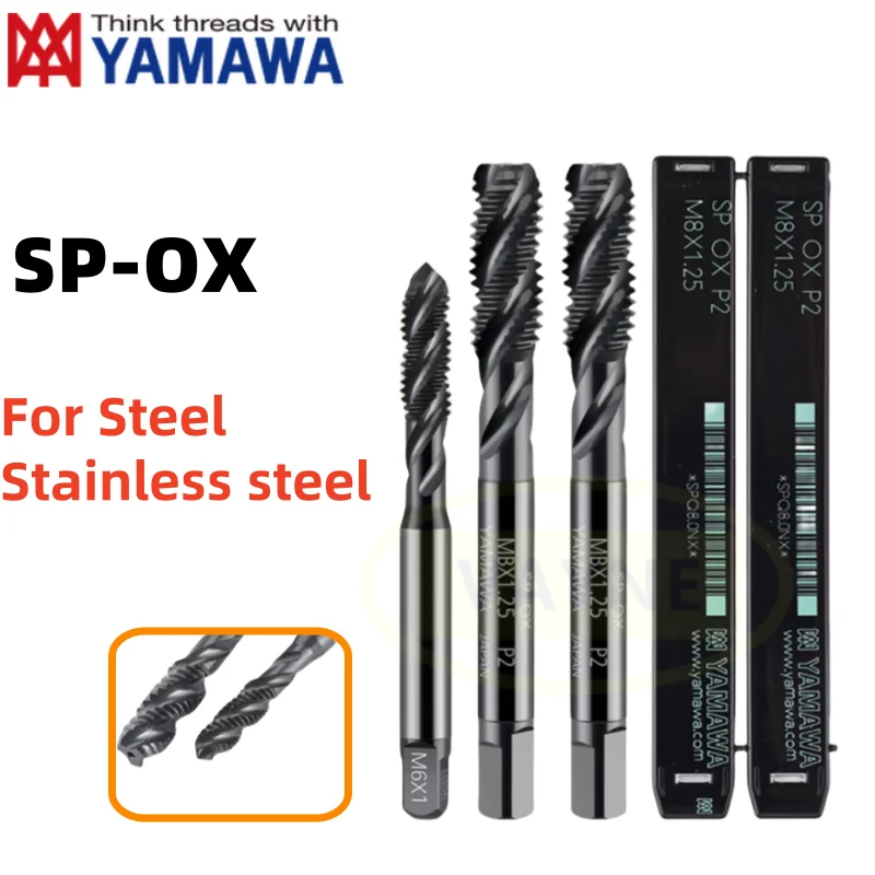 YAMAWA M1-M24 SP-OX INOX HSSE Standard Fine Spiral Fluted Tap M1M2M3M4M5M6M7M8M10M11M12M14M16M18M20M22M24 Thread Taps For Steel