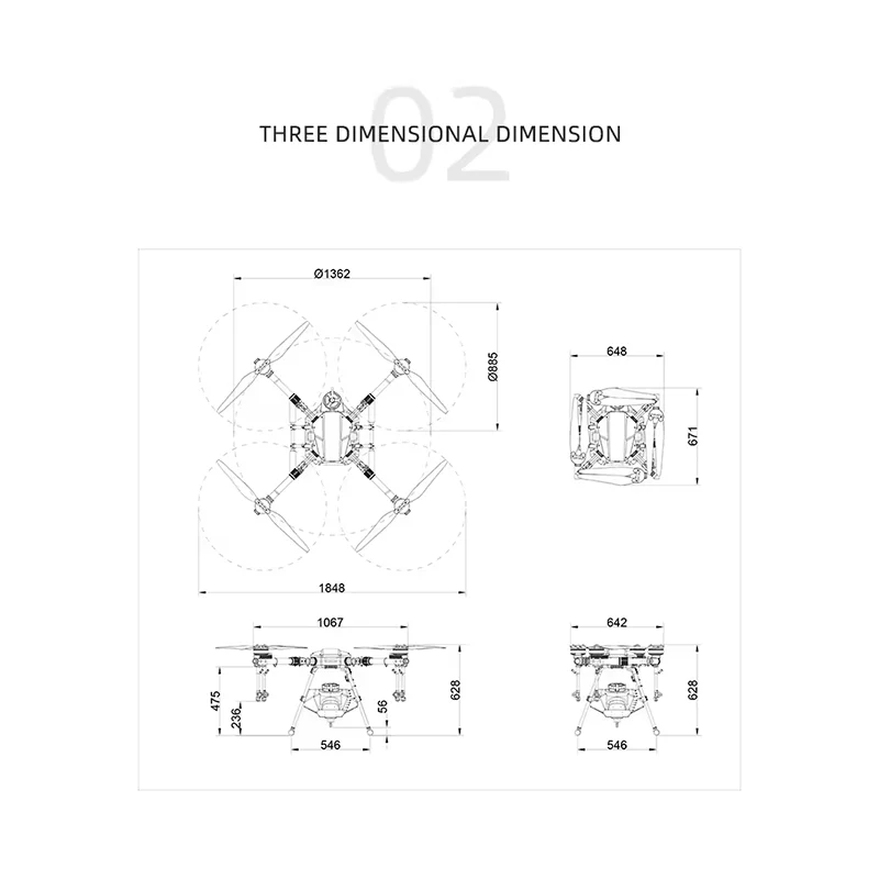 EFT E420P 20L 20kg 농업용 스프레이 프레임 키트 4축 접이식 쿼드콥터 (하비윙 X9 플러스 파워 시스템 포함)