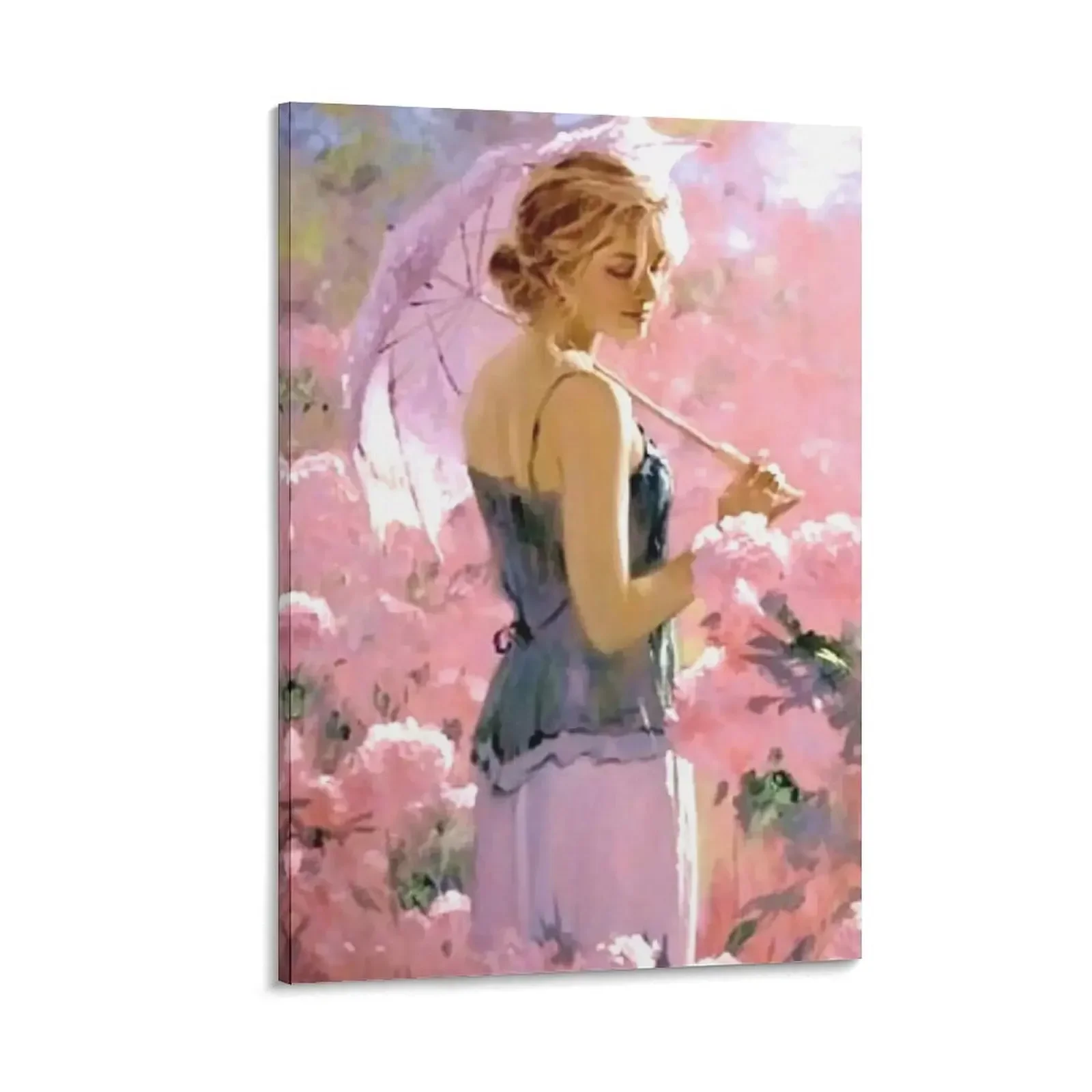 

The Lady with Pink Canvas Painting art mural room decorations aesthetic decor