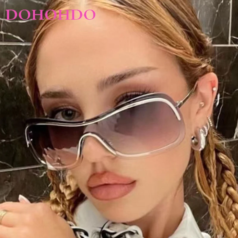 

Fashion Frameless One-Piece Women Sunglasses Luxury Designer Punk Men Sunglass Outdoor Travel Driving Shades Female Lentes UV40