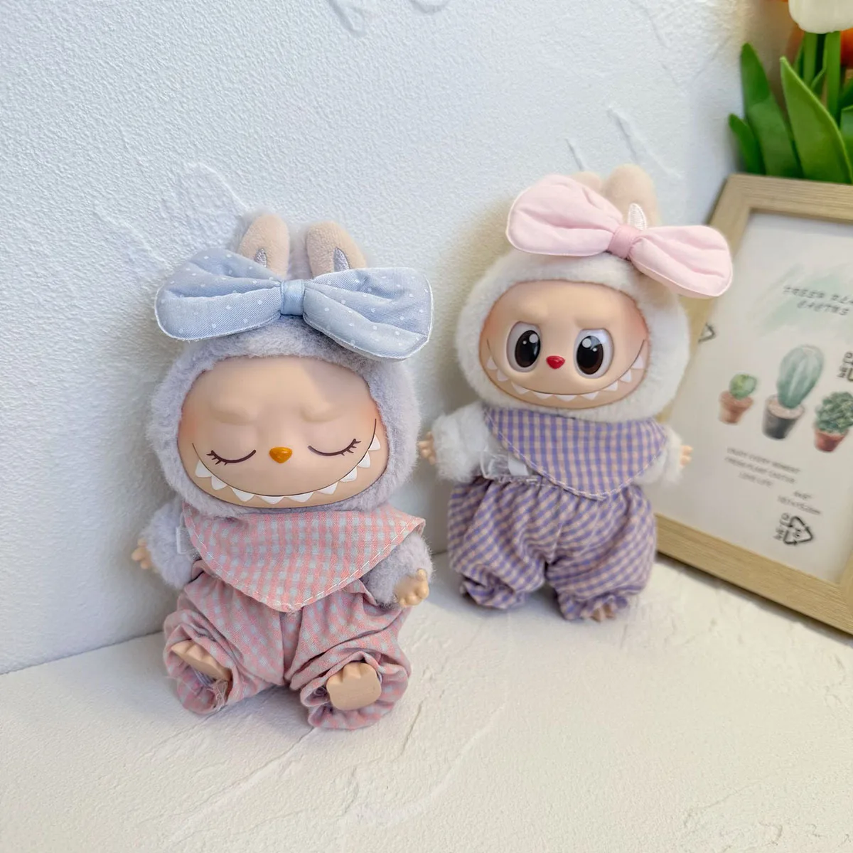 إكسسوارات ملابس الدمية الصغيرة القطيفة لدمى لابوبو، مجموعة ملابس متقلب هدية