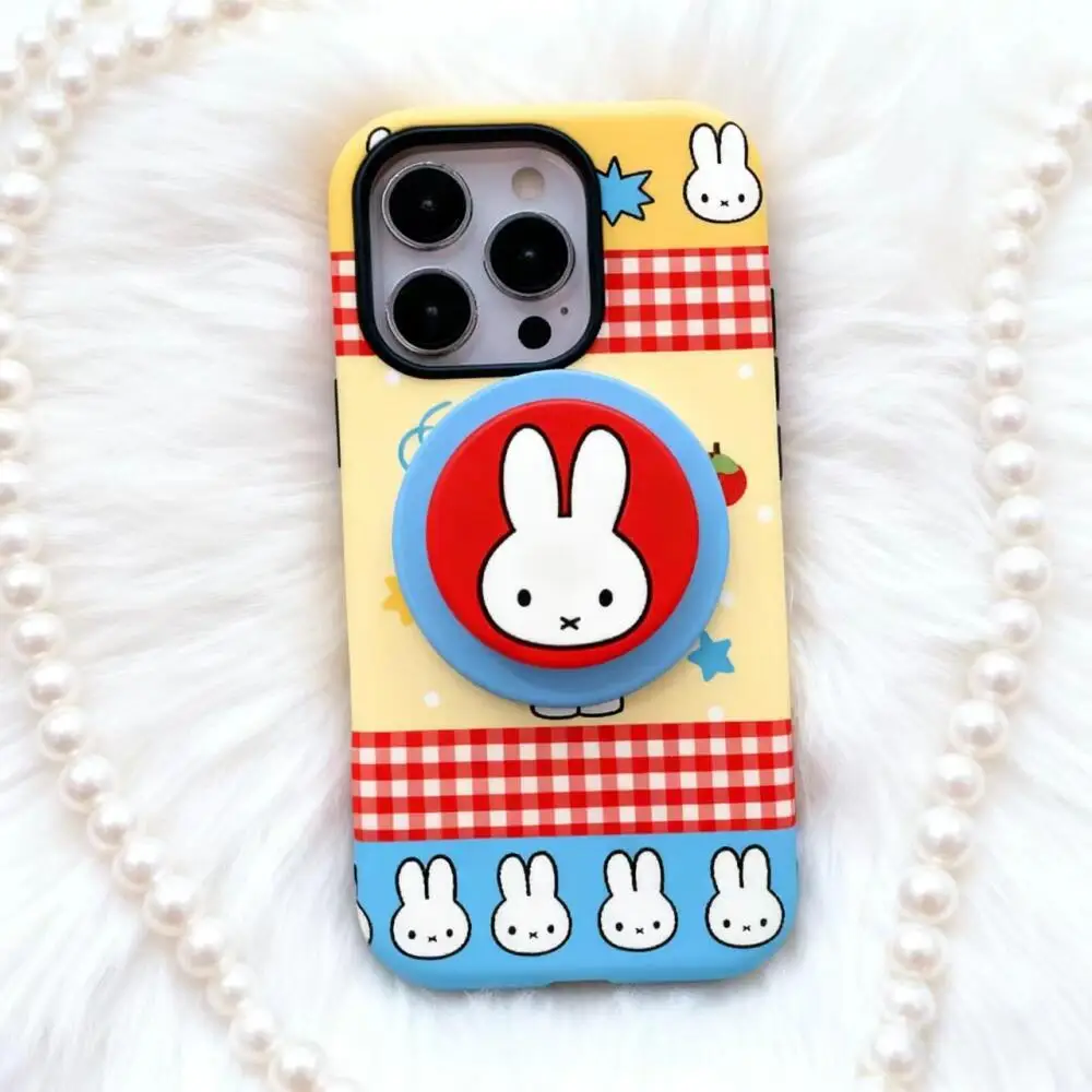Чехол для телефона Miffy Rabbit Kawaii, магнитный защитный чехол для телефона с защитой от падения iPhone 11-16, полная серия, чехол для телефона с милой мультяшной девушкой
