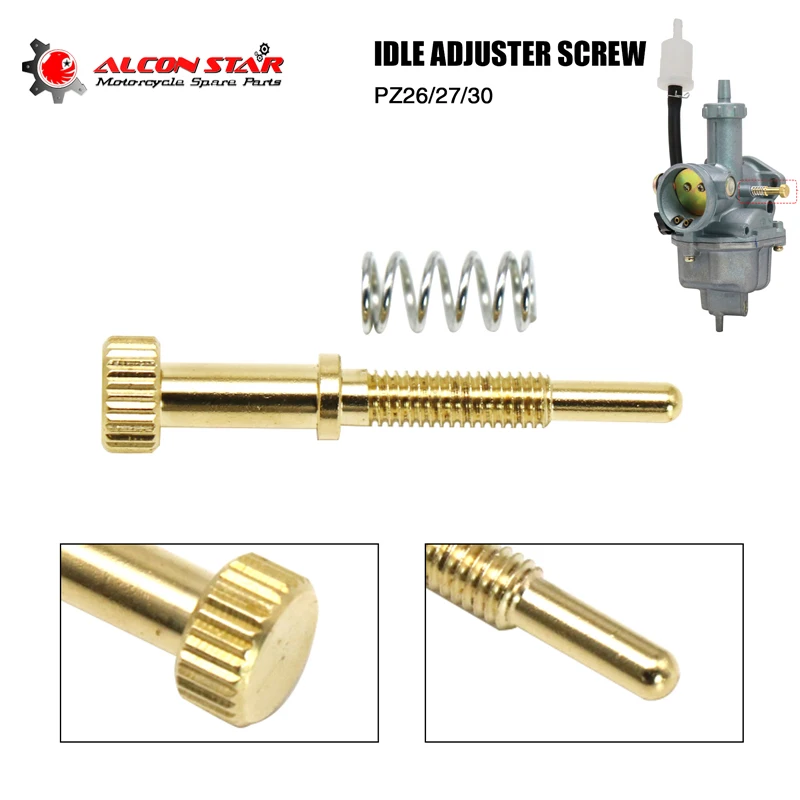 Alconstar คาร์บูเรเตอร์ไม่ได้ใช้งานสกรูปรับความเร็วสำหรับ Keihin PZ26 PZ27 PZ30คาร์บูเรเตอร์ CB125 CG125 CG200 CM185 CM200 CR80R