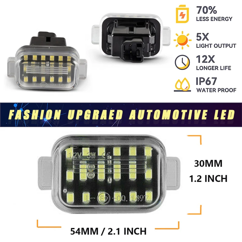 2Pcs For Mazda 3 2014-2018 Mazda6 GL GJ1 Atenza 2012-2021 LED License Plate Lights Car Rear Number Lamps Canbus OEM#BHP1-51-270