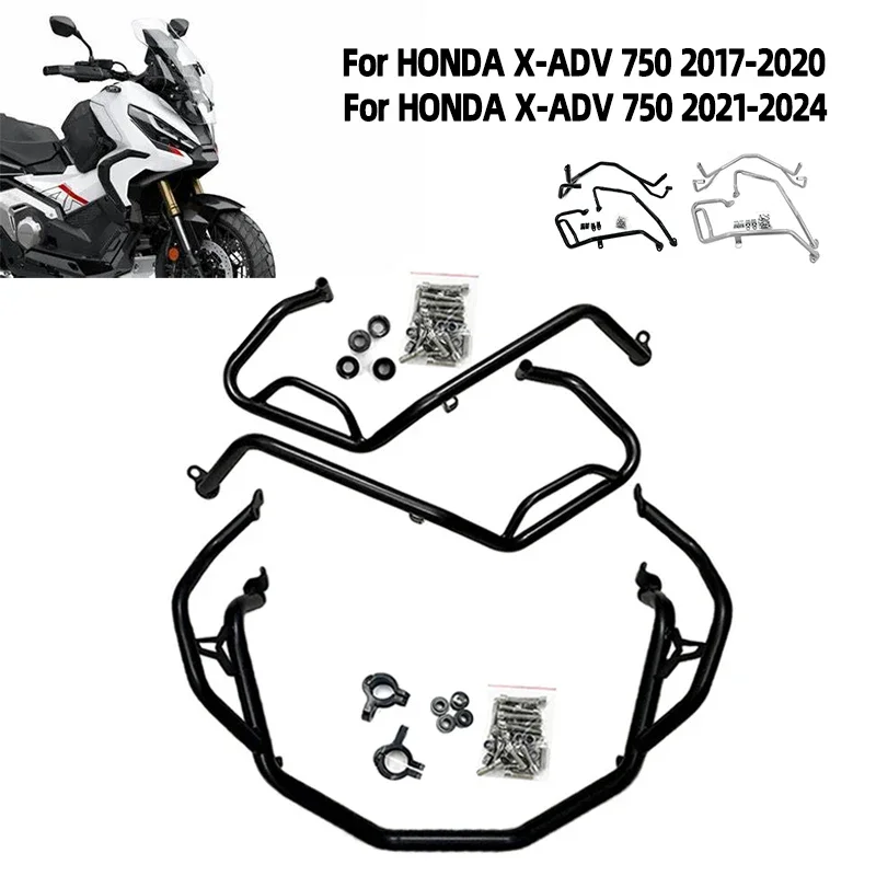 Fit For HONDA X-ADV 750 XADV750 X-ADV750 XADV 2017-2024 2023 Engine Guard Highway Crash Bars Bumper Stunt Cage Frame Protection