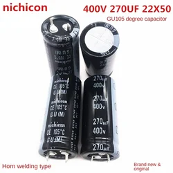 (1PCS)400V270UF 22X50mm nichicon aluminum electrolytic capacitor 270UF 400V 22*50 GU 105 degrees Aluminum Electrolytic Capacitor