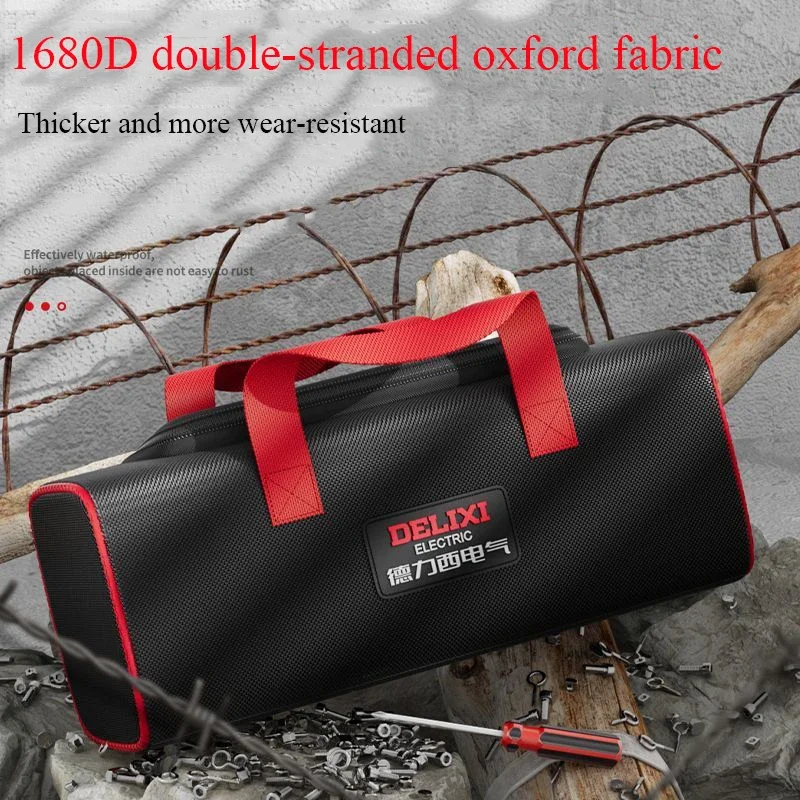 Imagem -02 - Delixi Pequena Bolsa de Ferramentas 1680d Oxford Profissional Eletricista Ferramentas Bolsa Organizador Bolsa de Ferramentas à Prova Impermeável Água Storageabg Garagem