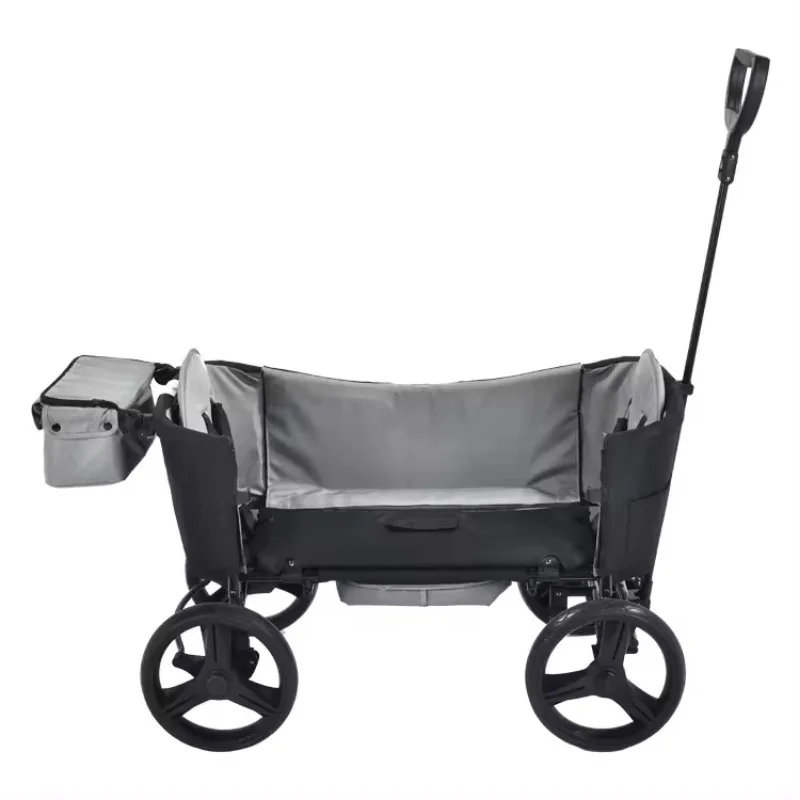 customized high quality multi functional 2 seats baby stroller wagon pull handler outside beach cart linkage wheels