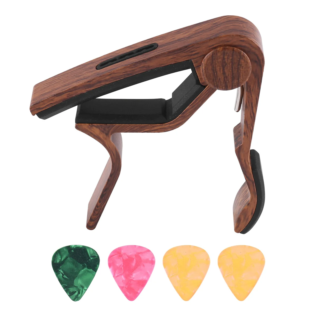 Gitaar Capo Met Pick-Houder En 4 Gitaar Plectrums Voor Akoestische Elektrische Gitaar Ukelele Mandoline Banjo