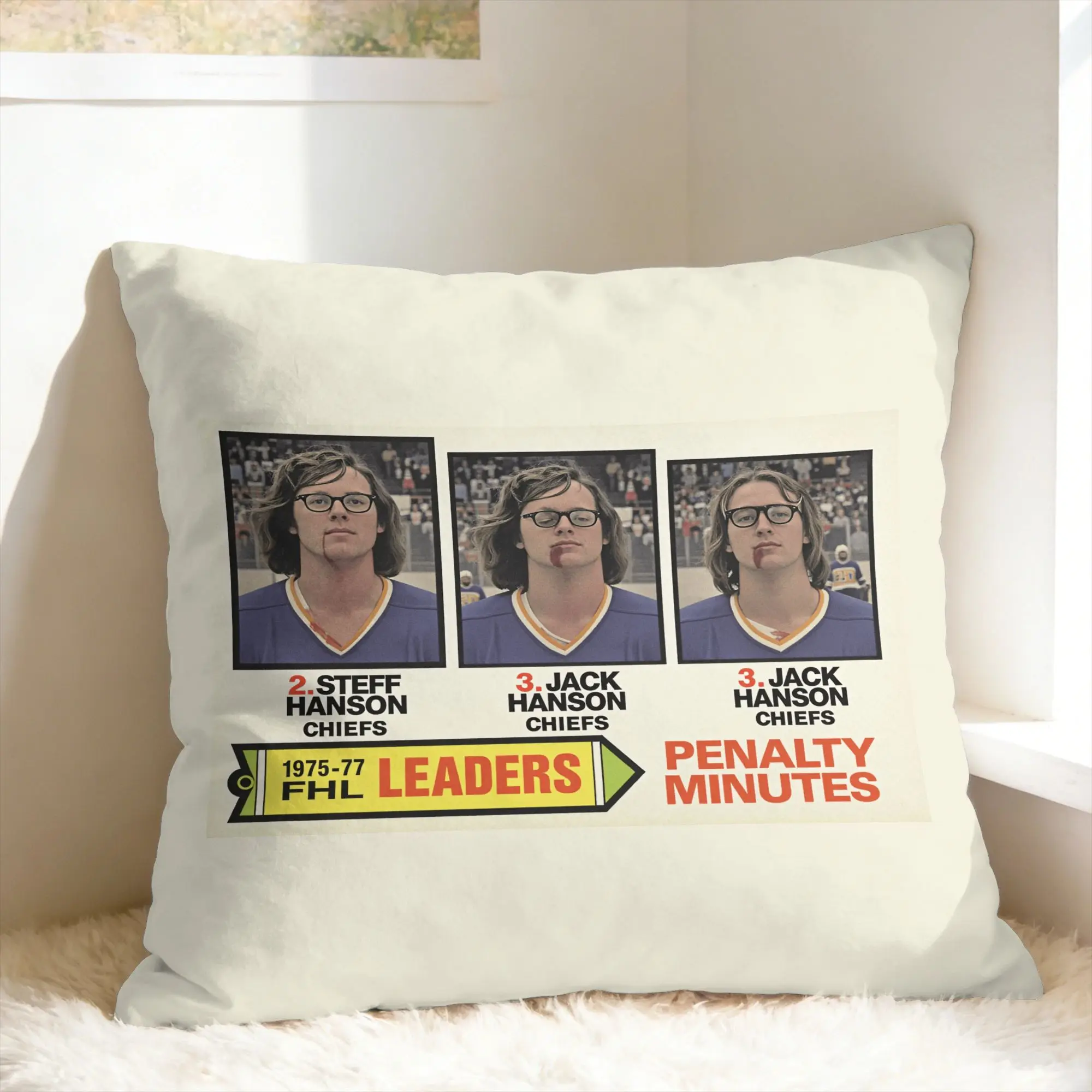 Hanson Brothers Pillow Case Hockey Card! Hockey Chiefs Fashion Pillow Cover Soft Pillowcases For Sofa Car Home Decor