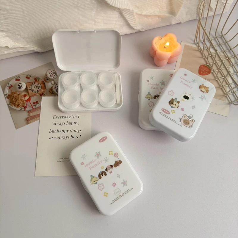 3 Pair Contact Lens Storage Box Portable Travel Soak Container Lenses Box For Beauty Pupil