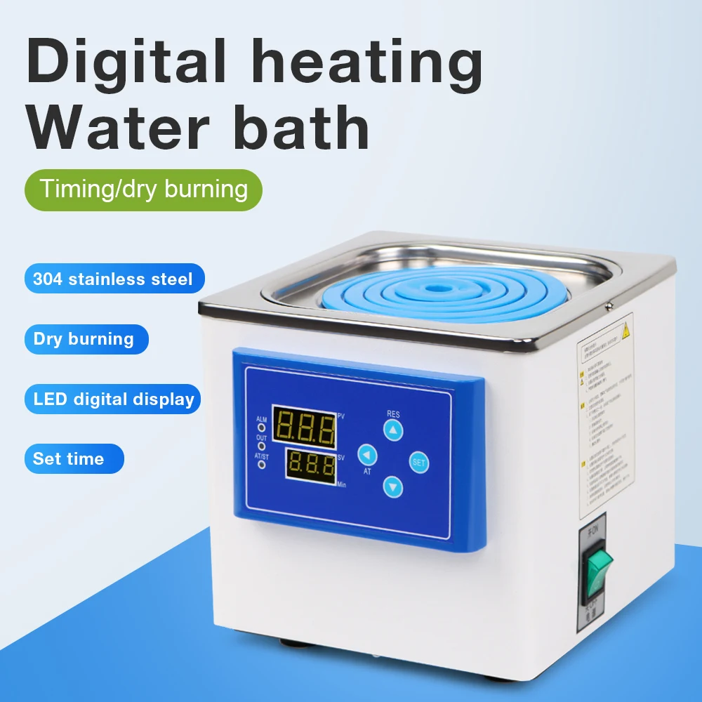 Thermostat Water Bath Lab Heating Thermostatic Devices Digital Display Lab Equipment Constant Temperature Tank 220v 1/2 Hole