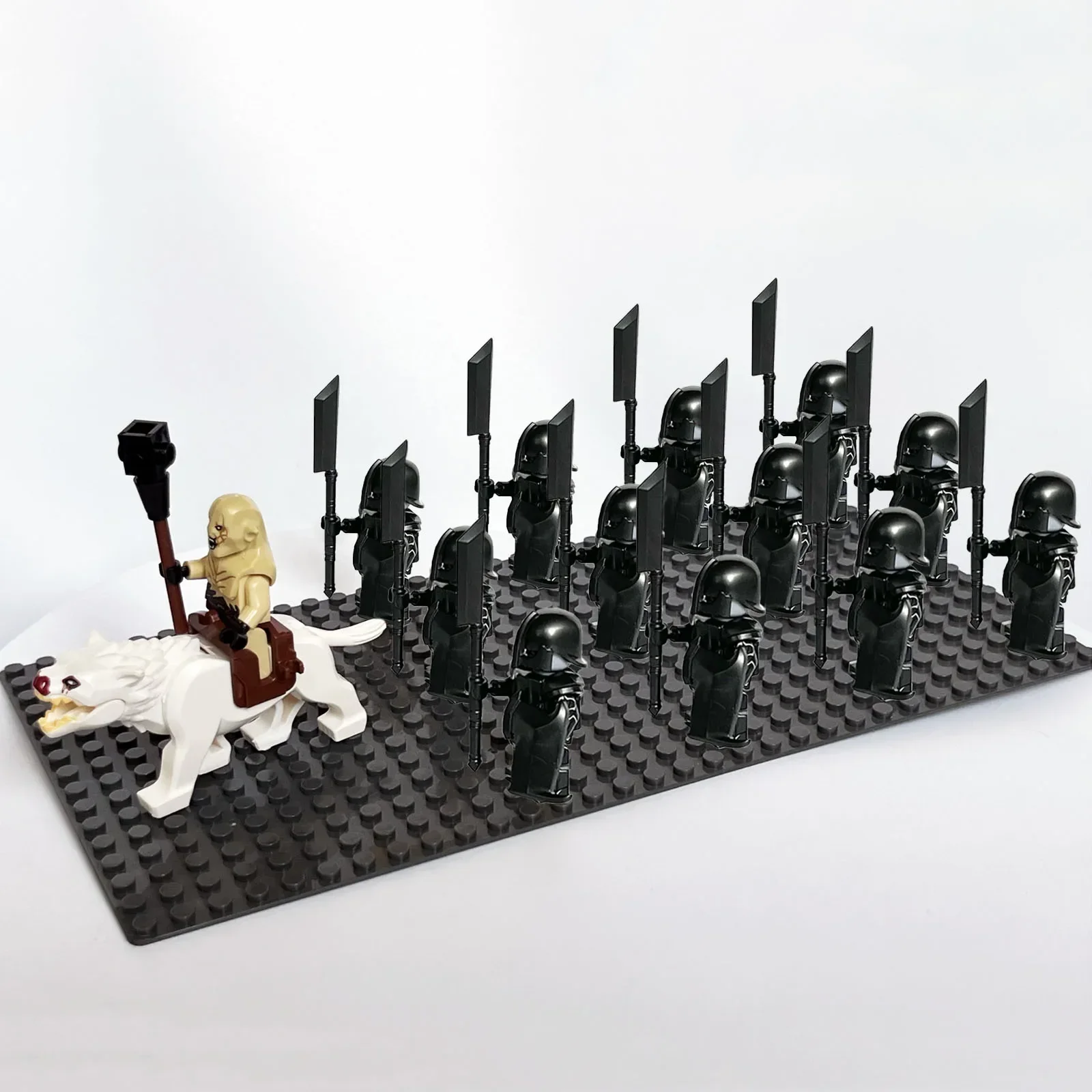 13 sztuk zamek rycerz Rohan Azog Orcs pół bestia armia człowieka Elf strażnicy rzymski żołnierz Minifig klocki do budowy dla dzieci