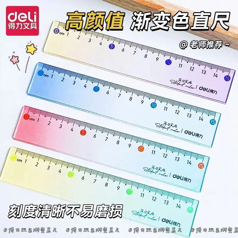 ✨4-in-1 Gradient Ruler Set - Protractor, Triangle & Straight Edge, Math Tools for Elementary Students (Pastel School Supplies)