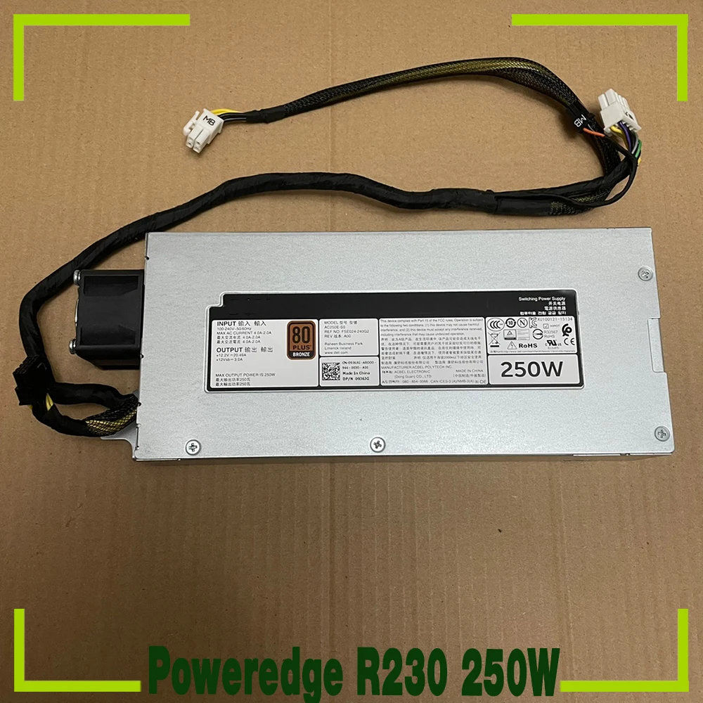 For Dell Poweredge R230 P3G94 250W Server Power Supply  9J6JG 09J6JG AC250E-S0