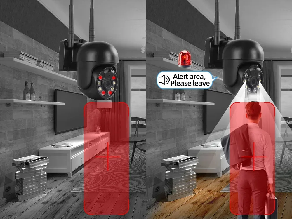 ระบบกล้องวงจรปิดไร้สาย 4CH HD แบบโดม NVR ชุดกล้องวงจรปิด Wifi สำหรับภายนอกอาคาร ความละเอียด 3MP กล้อง IP หมุนได้ ระบบรักษาความปลอดภัย พร้อมจอ LCD