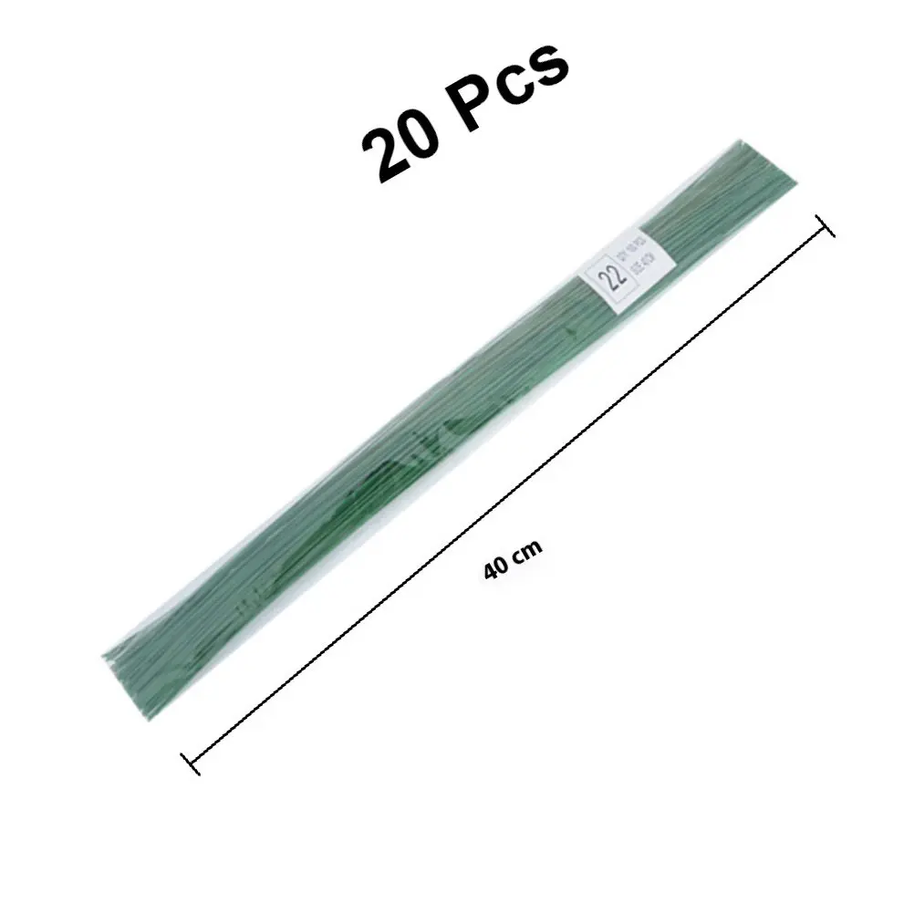 200Pcs Everlasting Flower Stem Green Floral Wire 40Cm Flexible DIY Wedding Bouquet Crafts Decorations Artificial Flowers Stem