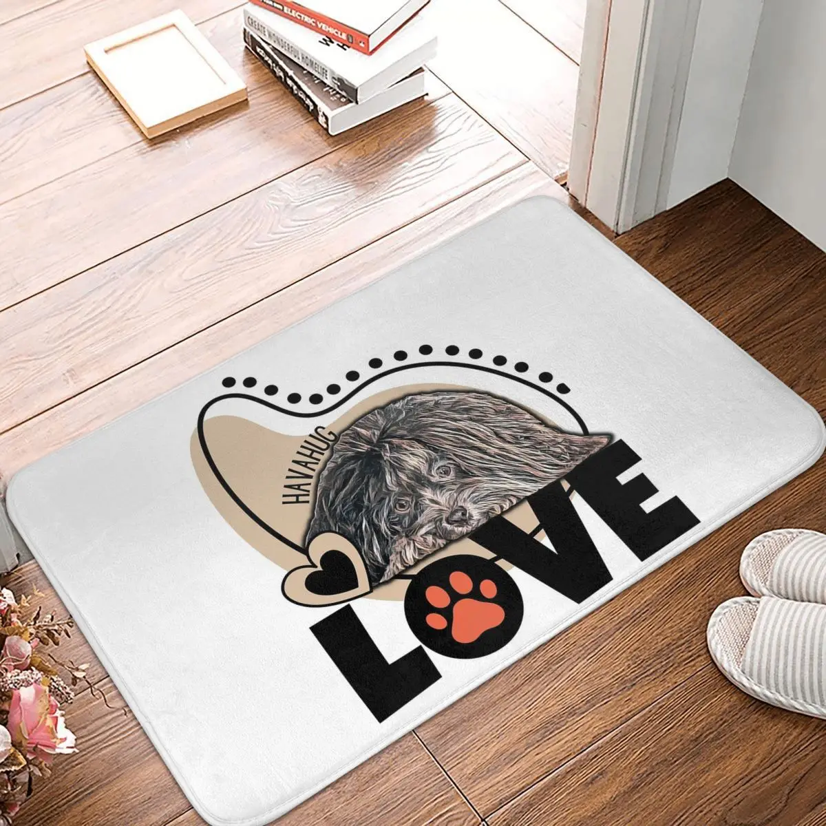 HavaHug Havanese Puppy Love Non-slip Doormat Floor Mat Absorbent Mat Carpet Rug for Kitchen Entrance Home Bedroom Footpad Mats