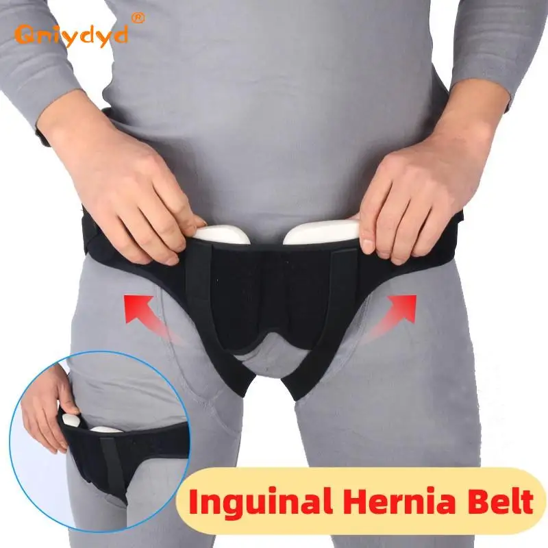 Inguinal Hernia Belt Truss or Sports Hernia Brace Breathable and Adjustable Pain Relief Recovery Belt with 2 Removable Pads