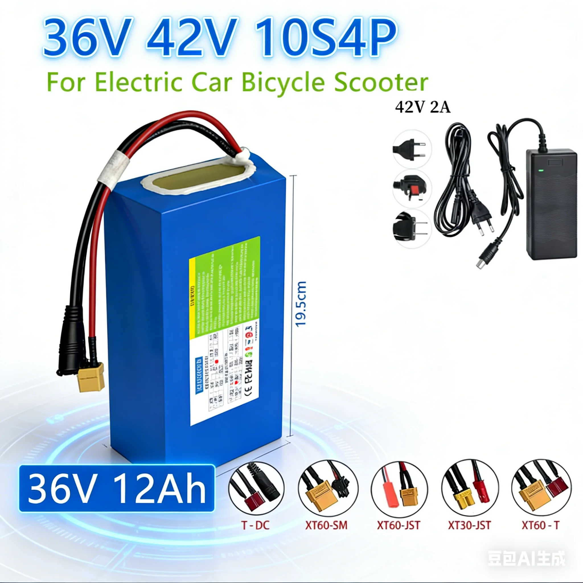 

Литиевая аккумуляторная батарея 36В 42В 10S4P 18650, 20Ач, высокой емкости, перезаряжаемая, с BMS 30А, для электросамокатов 750-1000Вт