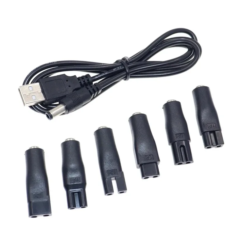 6 SZT./7 SZT./8 SZT. Przewód zasilający 5V Zamienny adapter USB do ładowania Pasuje do wszystkich rodzajów elektrycznych maszynek do strzyżenia włosów