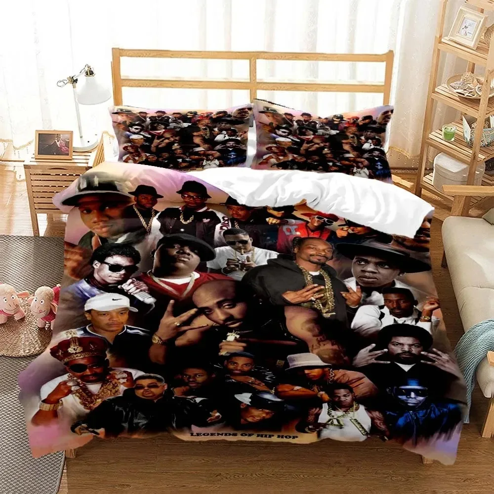 

Hip Hop Rapper Bedding Set Boys Girls Twin Queen Size Duvet Cover Pillowcase Bed Kids Adult Fashion Home Textileextile