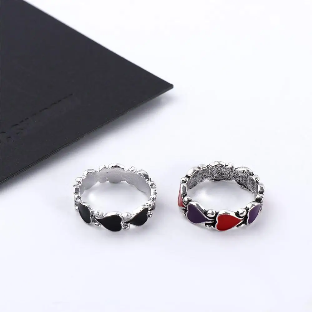 Gifts Adjustable Open Ring Geometric Index Finger Ring Party Heart Stackable Rings Heart Chain Ring Korean Style Women Rings