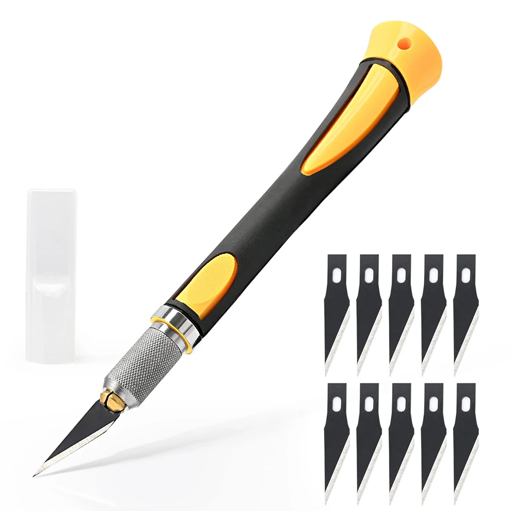 Precision Craft Scalpel Set - Includes 10 Rust-Proof Blades for DIY Art, Engraving Sculpture and Hobby Use