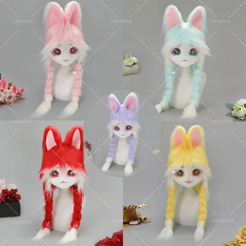 

Мультяшный кролик: аксессуар для косплея, головной убор BJD в виде кроличьего носка, милый пушистый готовый продукт для взрослых на Хэллоуин и вечеринки