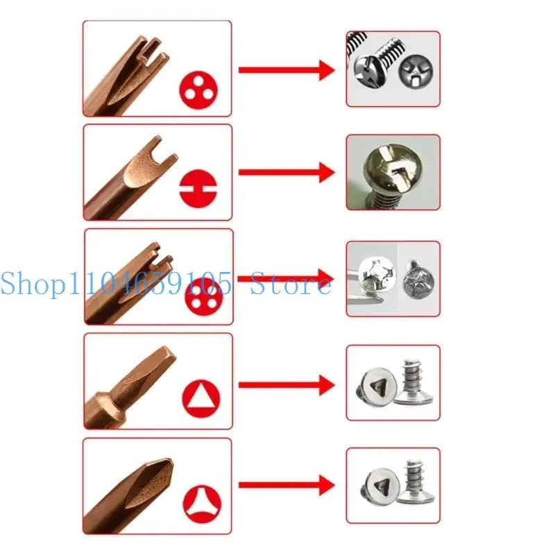 Tournevis forme spéciale 652F Triangulaire / U / Y / intérieur Crossueurs