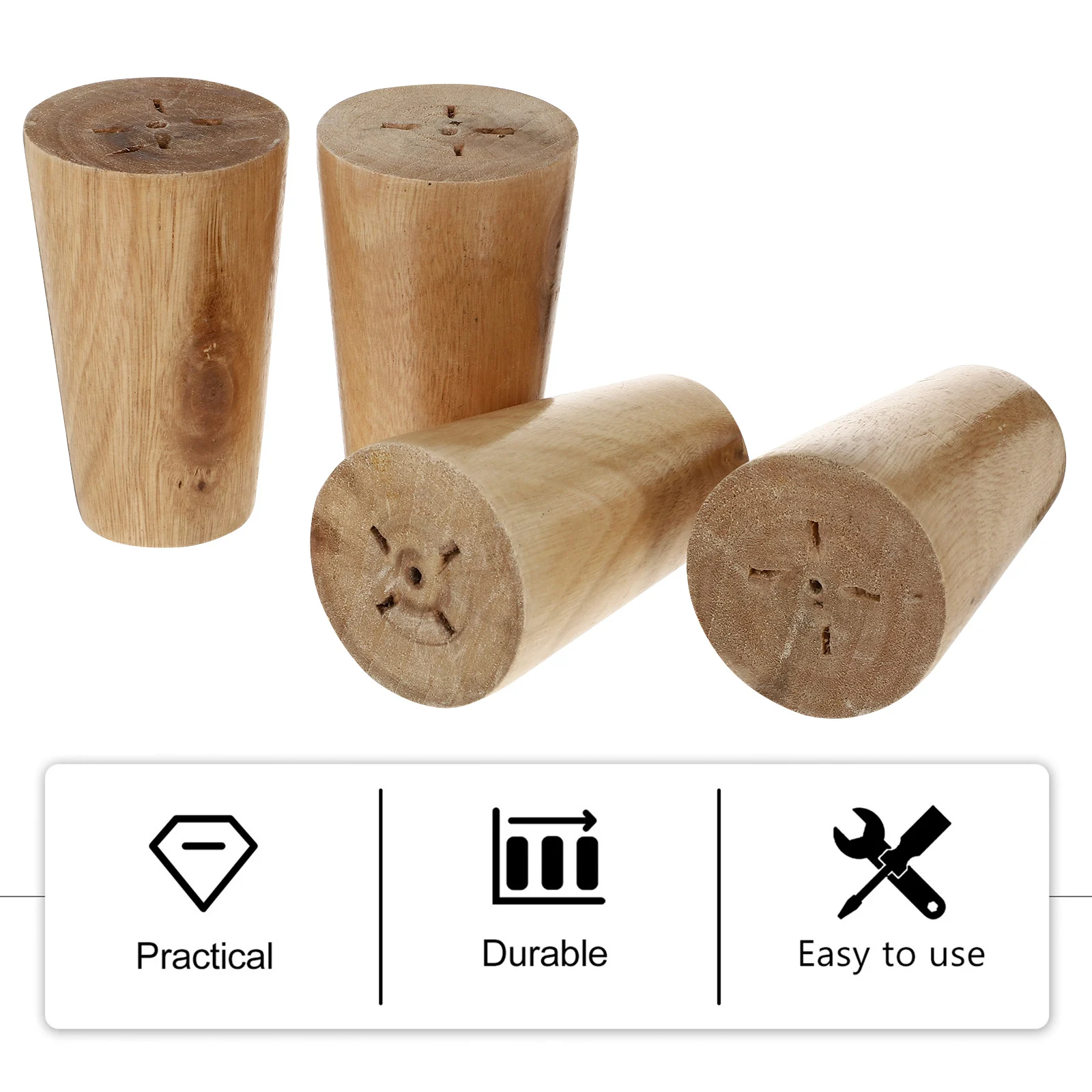 4 gambe per mobili in legno naturale per divani, armadi, tavolini, design elegante, cuscinetti da pavimento, spazio di archiviazione aggiuntivo