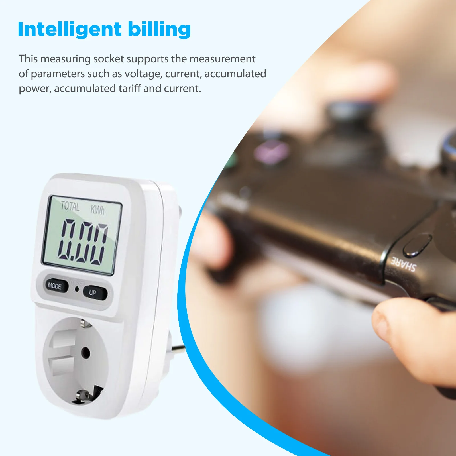 Digital Wattmeter AC 230V 110V Power Meter Electricy Consumption Energy Meter EU Plug Power Kilowatt Wattage Electricity Meter