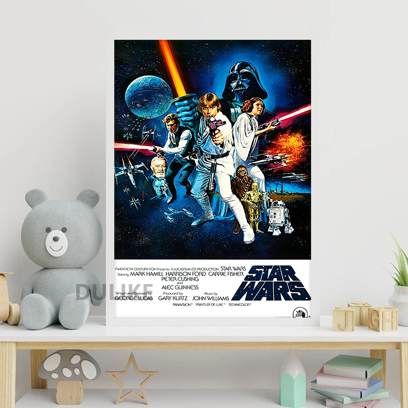 A New Hope 1977 Original Space Wars Movie Poster Art Print Science Fiction Vintage Film Canvas Painting Wall Pictures Home Decor