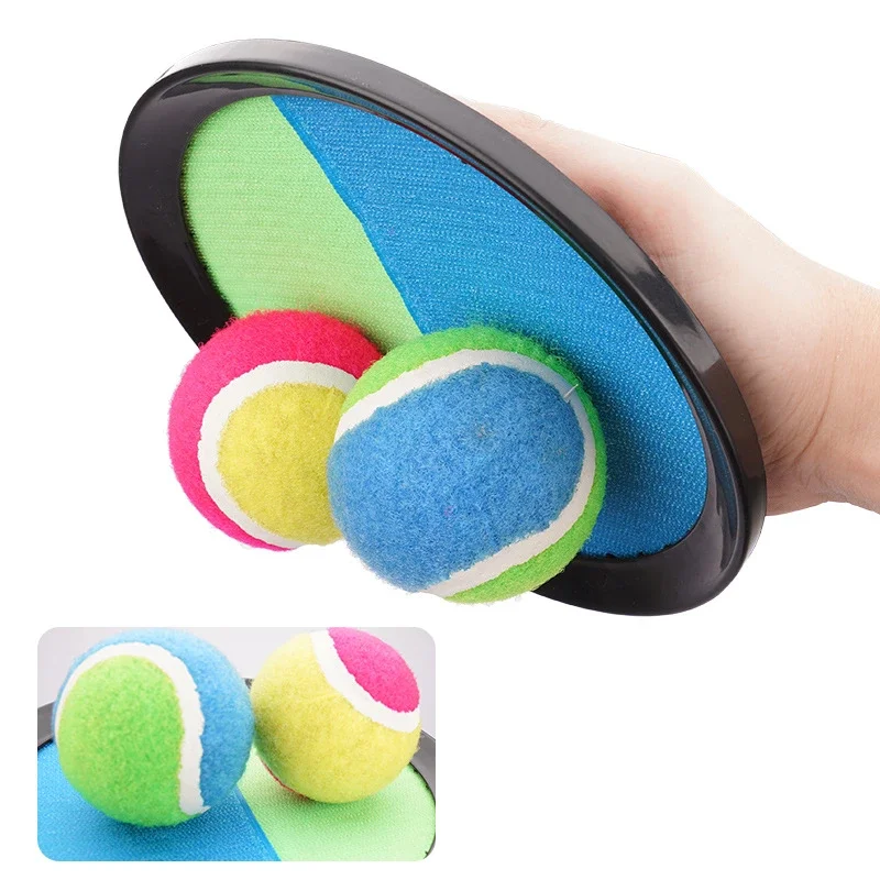 1 Set Sucker Sticky Ball Toy – Outdoor Sports Throw Catch Fun Ball Game for Kids Parent-Child Interactive Outdoor Play Set image 3