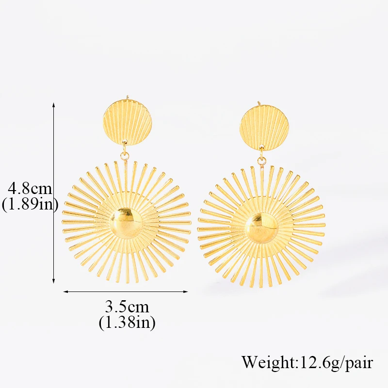 GANPUP 316L Edelstahl Metall Blumen Blätter Tropfen Ohrringe Für Frauen 18K Gold Überzogene Tägliche Wasserdichte Schmuck Zubehör – Detail 15