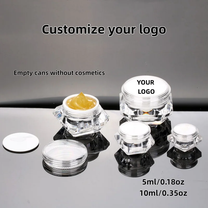 【Logo Custom】50Pcs Customized Transparent 5g10g15g Cream Eye Cream Bottle Day and Night Cream Trial Pack Sample Plastic Jars - view 5
