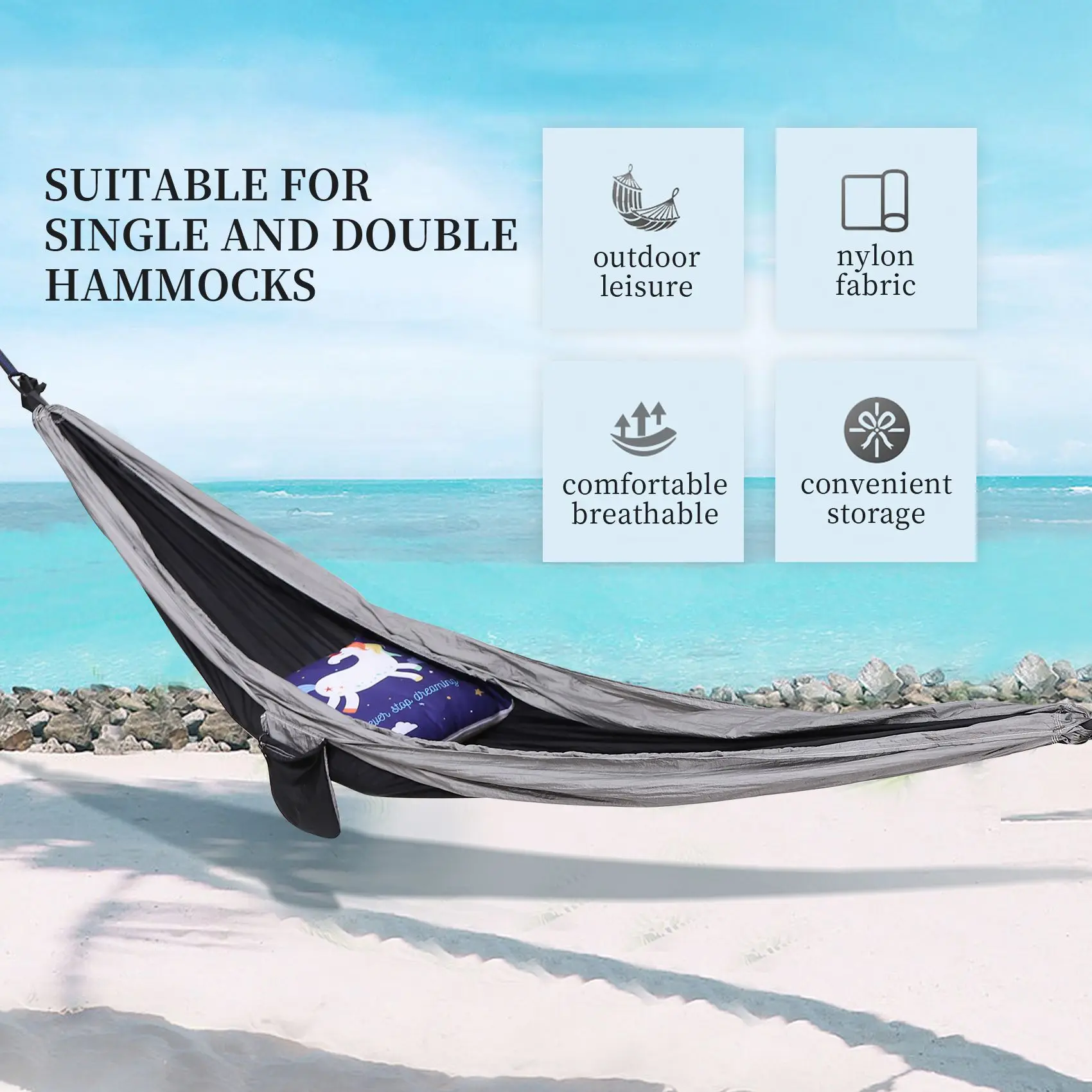 ABLK Гамак для кемпинга, двойной одинарный легкий гамак с подвесными веревками для пеших прогулок, путешествий, пляжа, сада