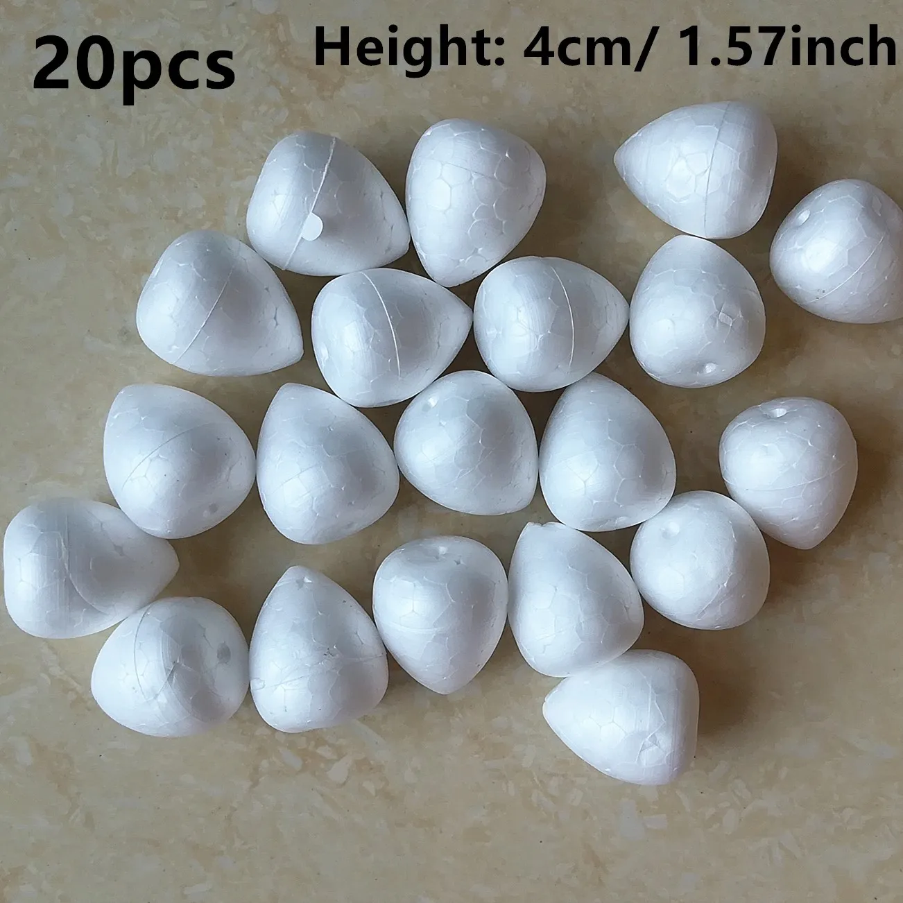 2cm To 5.5cm White Water Drop Modeling Foam Rose Bud For Nylon Stocking Flower Accessories Polystyrene Styrofoam Buds