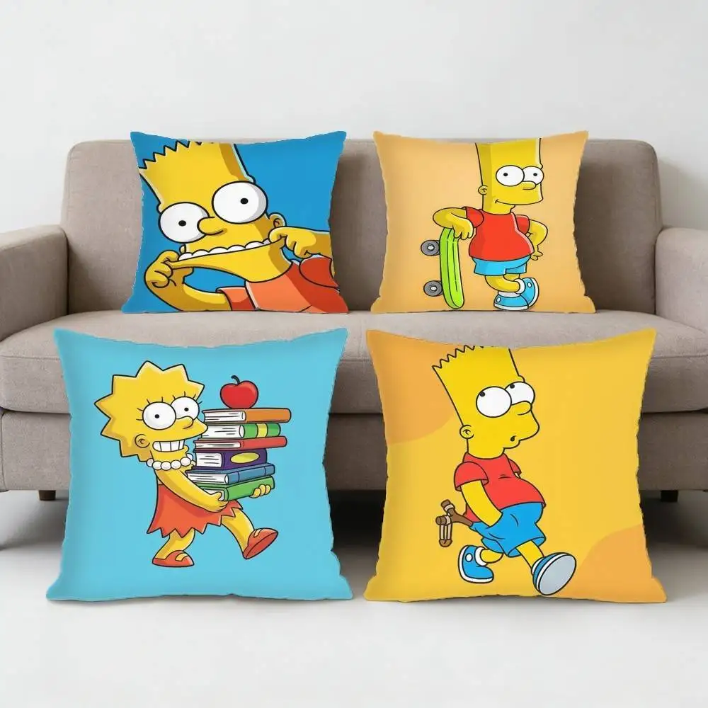 

Cartoon The S-Simpsons Anime Pillow Case Sofa Living Room Bedroom Headboard Backrest Cushion Square Cushion Nap Time