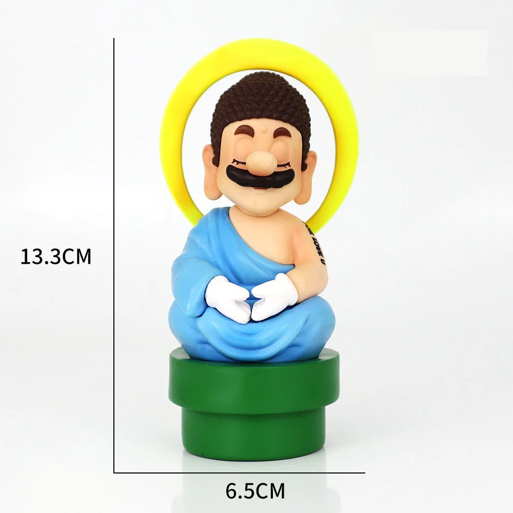 14cm Super Mario Bros Cosplay Buddha Action Figure PVC GK Model Creative Toys Room Desktop Car Decorative Ornament Birthday Gift