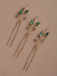 3 Pcs Luxury Crystal Women Hairpin With Pearl For Wedding Party Lady Headwear Jewelry Hair Accessories High Quality