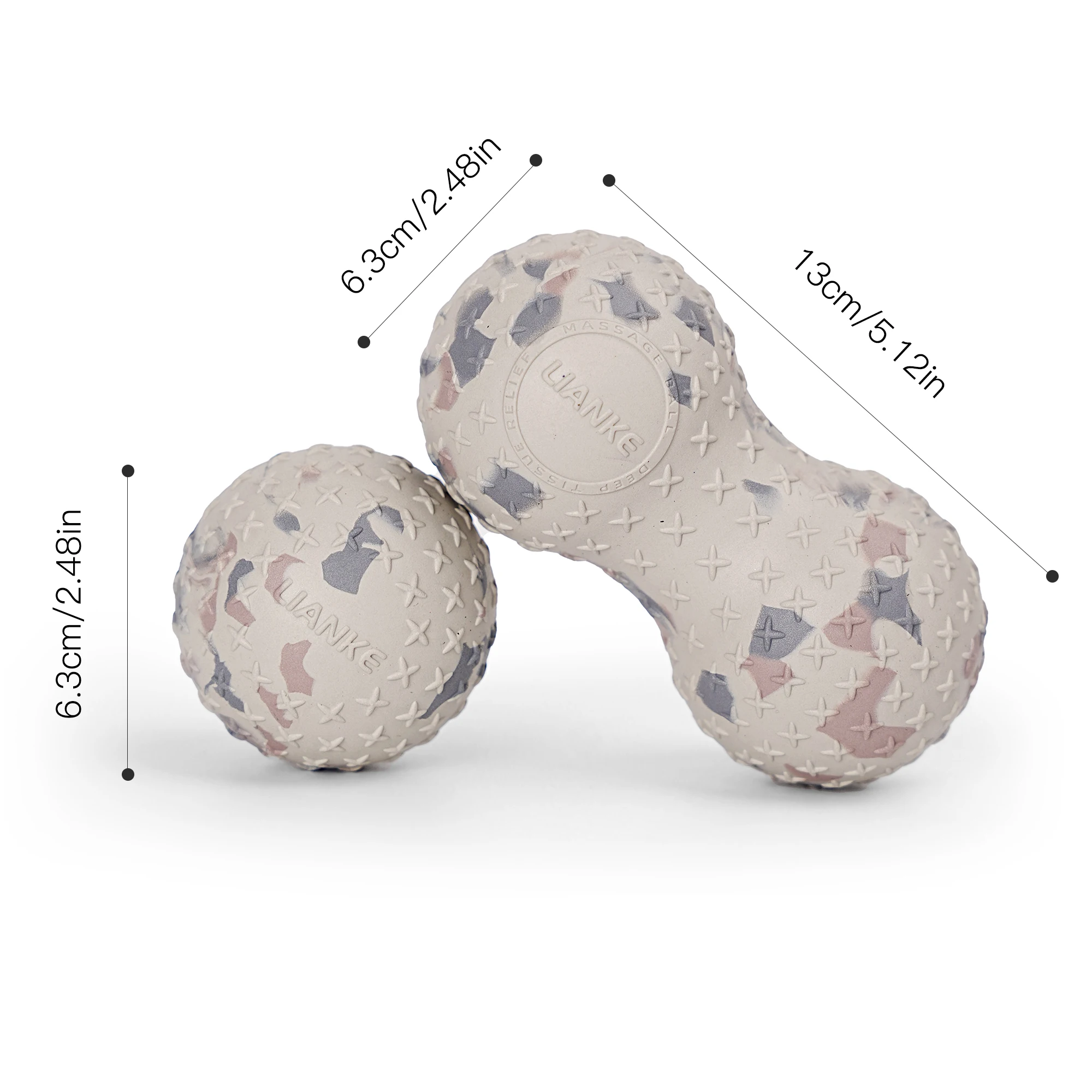 EVA Fascia Release Ball Set, with four-pointed star-shaped nubs, designed to aid in fitness training and relieve sore muscles.
