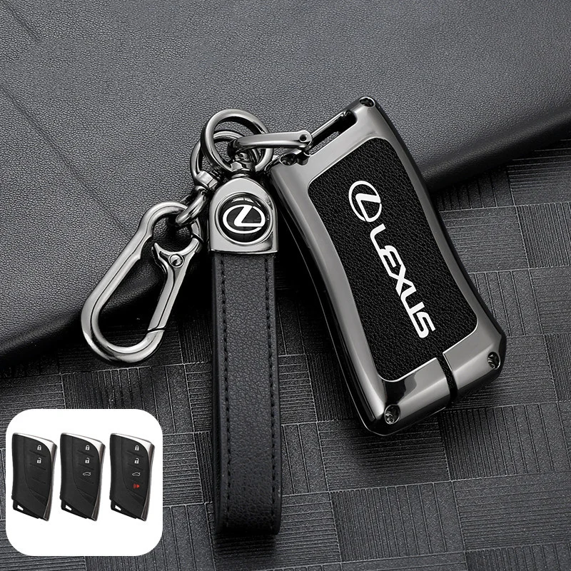 

Leather Car Key Case Fob Cover Shell For Lexus UX ES UX200 UX250h ES200 ES300h ES350 US200 US260h Protector Keychain Accessories