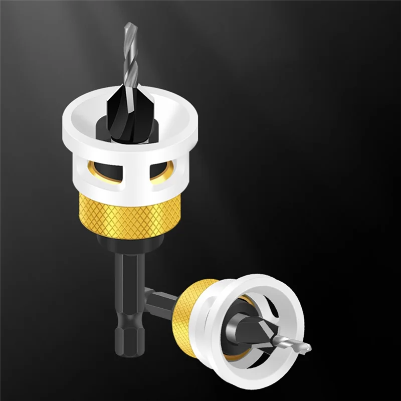 

AT51-With Adjustable Depth Stop Collar Fit Four Edge Countersink Bit Alloy Cone-Hole Drill 8Mm